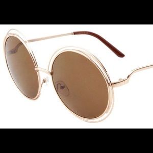Accent Ring Round Lens Sunglasses